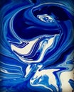 Blue and white colours art Marge