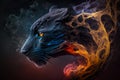 Art painting of a black panther. AI generated