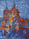 Art painting of the Convento Carmelitas Descalzos in Alba de Tormes city, Spain