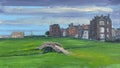 Art painting of the famous Swilcan Bridge Royalty Free Stock Photo