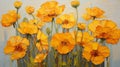 Stunning Marigold Art: Bold Impasto Painting Of Yellow Poppies