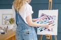 Art painting hobby leisure girl drawing picture Royalty Free Stock Photo