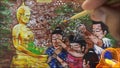 Art painting oil color Thailand Culture Songkran festival , atmosphere , goodluck , Palette , paintbrush