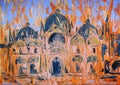 Art painting of the San Marco square and church in Venice, Italy. Royalty Free Stock Photo