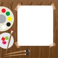 Art palette with paint