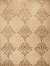 Art pattern thai style on gold bacground for decorative interior,handcraft textile floral with fabric Royalty Free Stock Photo