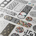 Art patterns with intricate designs in black, white, and various Royalty Free Stock Photo