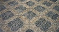 The art on pebble stone pavement