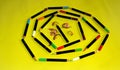 Art pencil isolated in yellow background