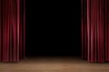 Art performance stage with red curtain Royalty Free Stock Photo