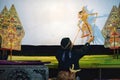 art performances of Wayang kulit or puppet traditional art from Java Royalty Free Stock Photo