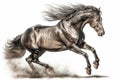 Beautiful animal style art pieces Ferocious Elegant Horse Drawing