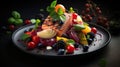 Art on a Plate, A Colorful and Delicious Culinary Masterpiece. Generative AI