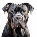 Realistic Oil Painting Of Black Dog With Orange Eyes Royalty Free Stock Photo