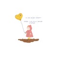 A little girl whit her heart balloon