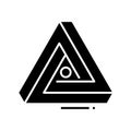 Art pyramid black icon, concept illustration, vector flat symbol, glyph sign.