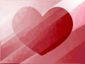 Art red heart polygon pattern background