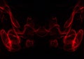 Art of red smoke abstract on black background, fire design Royalty Free Stock Photo