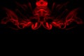 Art of red smoke abstract on black background, fire design. copy space Royalty Free Stock Photo