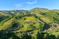 Art rural landscape. field and grass. summer time in country side Royalty Free Stock Photo