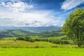 Art rural landscape. field and grass. summer time in country side Royalty Free Stock Photo