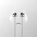 Art Sad Crying Face With Birds On Eyes Icon Stylized Abstract Ba
