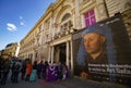 Art Safari, Jan van Eyck and Tiziano Vecelli, paintings on display, Bucharest, Romania Royalty Free Stock Photo