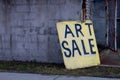 Art Sale Sign Board on Right Royalty Free Stock Photo