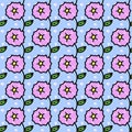 Samless pattern of flower cartoon