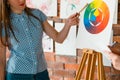 Art school class painting learn draw color wheel