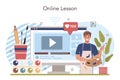 Art school education online service or platform. Student learning Royalty Free Stock Photo
