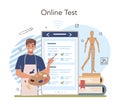 Art school education online service or platform. Student learning Royalty Free Stock Photo