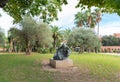 Art sculpture in Mas de l`Hort d`IglÃ©sies park in La Selva del Camp, Tarragona Province, Spain
