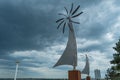 Art sculpture at Travemunde Beach in Germany - CITY OF LUBECK, GERMANY - MAY 10, 2021 Royalty Free Stock Photo