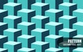 Art seamless geometric 3d abstract pattern. Bright turquoise contemporary business repeatable vector background. Decorative tile Royalty Free Stock Photo