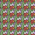 Seamless pattern background of cute monster cartoon Royalty Free Stock Photo