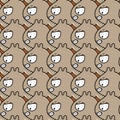 Seamless pattern background of cute monster cartoon