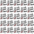 Seamless pattern of choose text dead