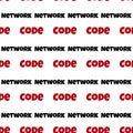 Seamless pattern of text CODE NETWORK