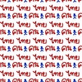 Seamless pattern of Thailand people Thai word