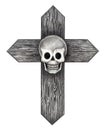 Art skull cross tattoo.