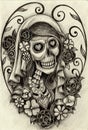 Art skull day of the dead.