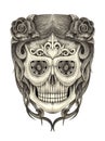 Art skull day of the dead.