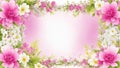 Art spring flowers frame abstract nature background Royalty Free Stock Photo