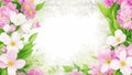 Art spring flowers frame abstract nature background Royalty Free Stock Photo