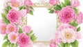 Art spring flowers frame abstract nature background Royalty Free Stock Photo