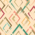 Art square seamless pattern. Repeating abstract grunge backdrop. Random cubes. Background brush strokes. Geometric texture