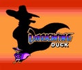 Art of start screen from Darkwing Duck classic video game, pixel design vector illustration