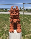 Art statue of Shisa or Shiisaa in Okinawa, Japan. Royalty Free Stock Photo