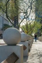 Art stone sphere and trees ind downtown pheonix arizona